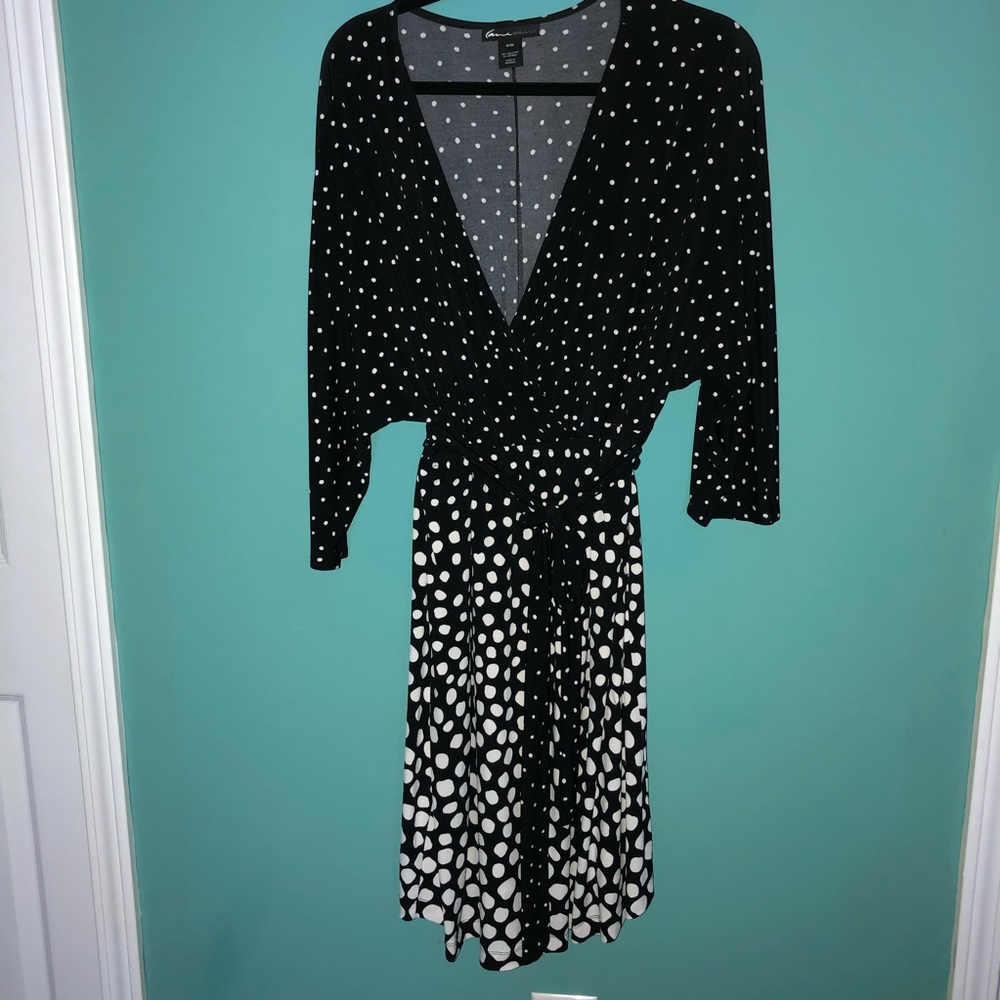 Lane Bryant Dot Dress Black and White 2X 18/20